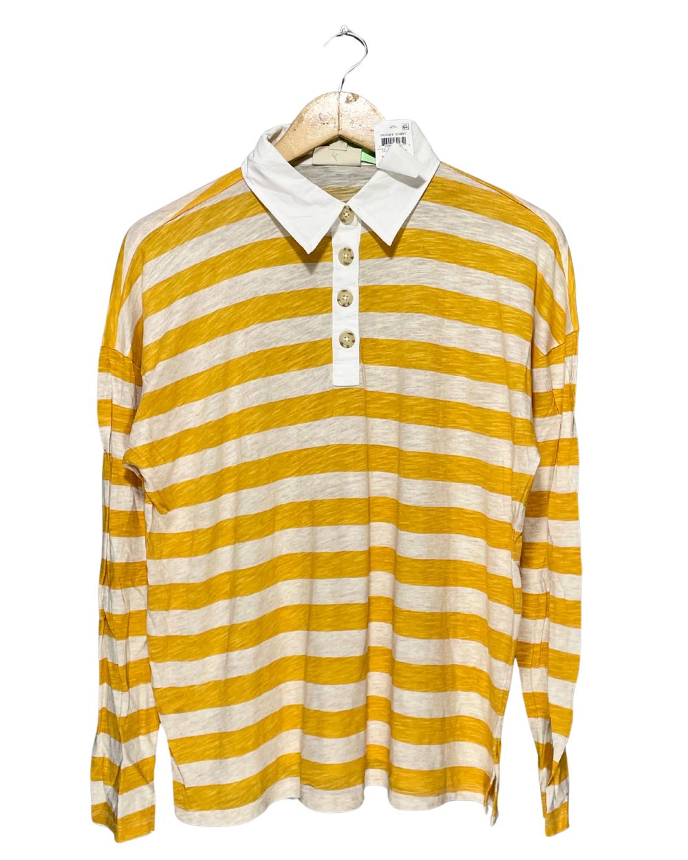 Style & Co Yellow Cotton Polo T Shirt For Women L | ThriftQueen.pk