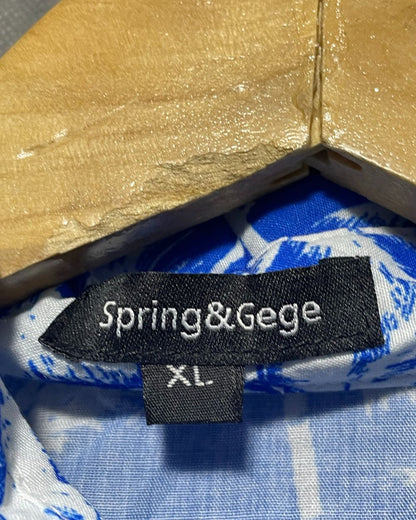 Spring & Gege Blue Cotton Shirt For Women XL | ThriftQueen.pk