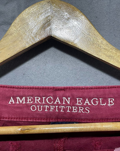 American Eagle Maroon Jeans For Women M
