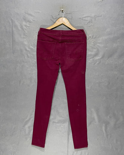 American Eagle Maroon Jeans For Women Small