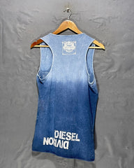 Diesel Blue Cotton Vest T Shirt For Women M