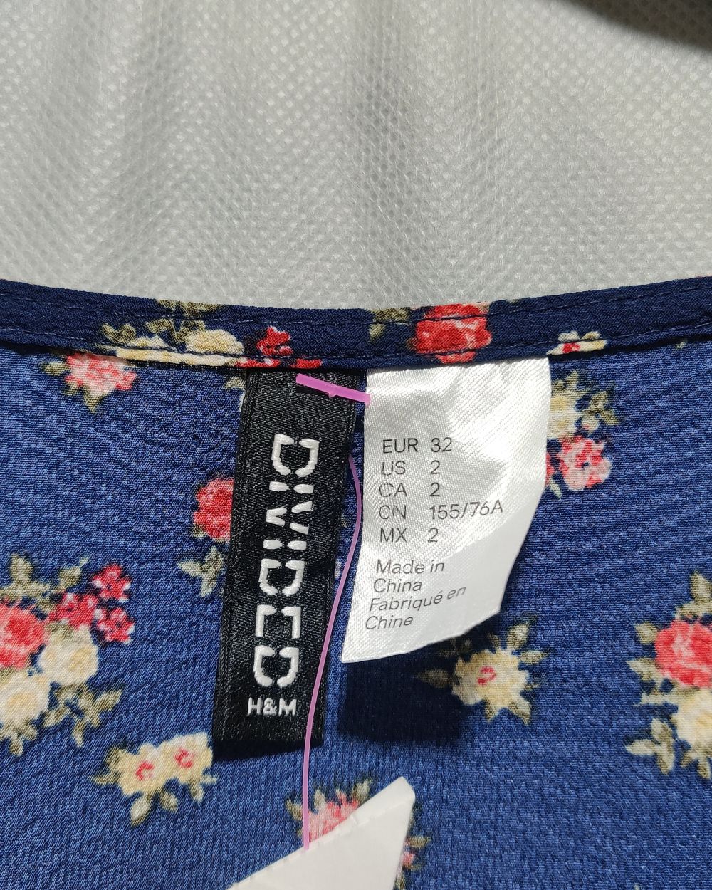 H&M Blue Polyester For Women Crop Tops S