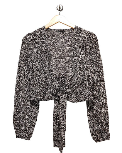 SHEIN Black Polyester For Women Crop Tops S