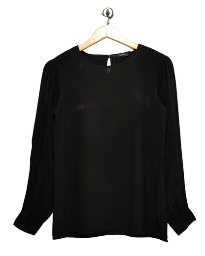 TAHARI Black Polyester For Women Crop Tops Medium