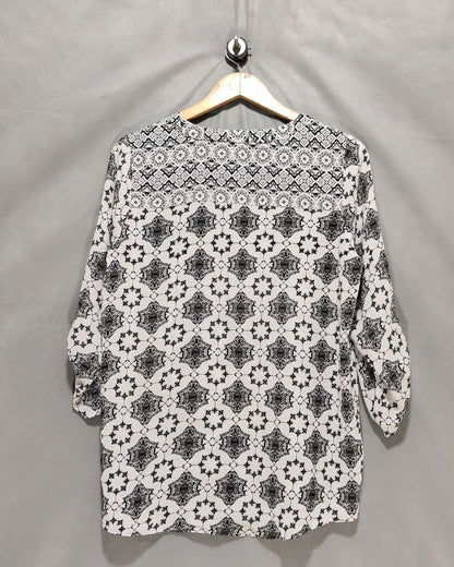 Ny Collection White Polyester For Women Crop Tops Medium