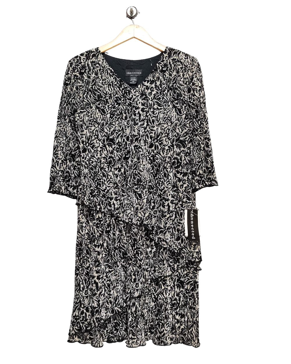 Connected Petite Black Polyester For Women Dresses Medium