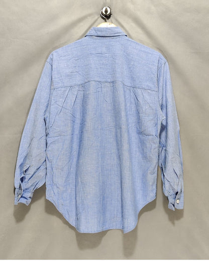 Thrift Queen Blue Cotton For Women Top Shirt XL