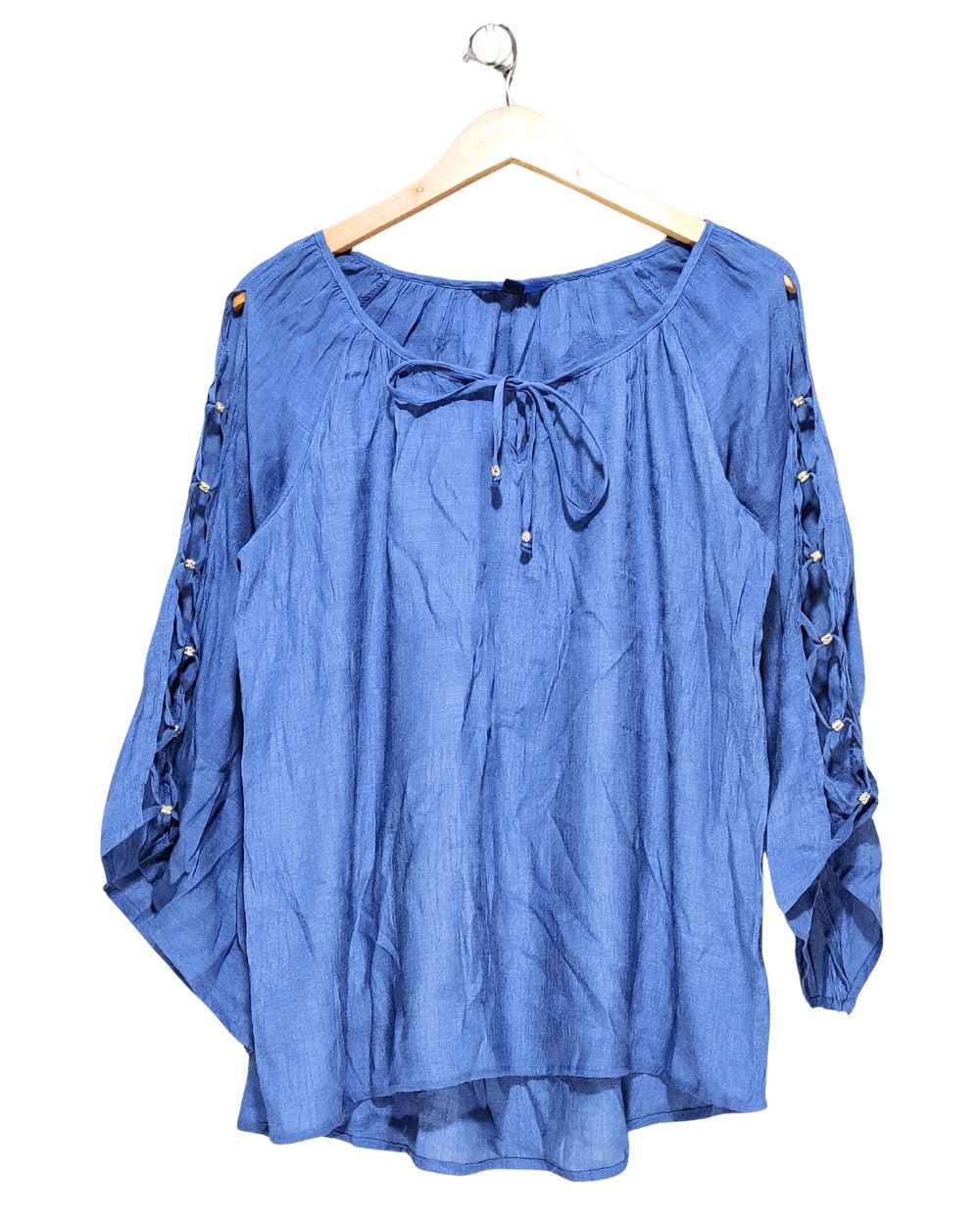 APT.9 Blue Cotton For Women Crop Top L