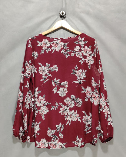 APT.9 Maroon Cotton For Women Crop Top L