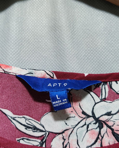 APT.9 Maroon Cotton For Women Crop Top L