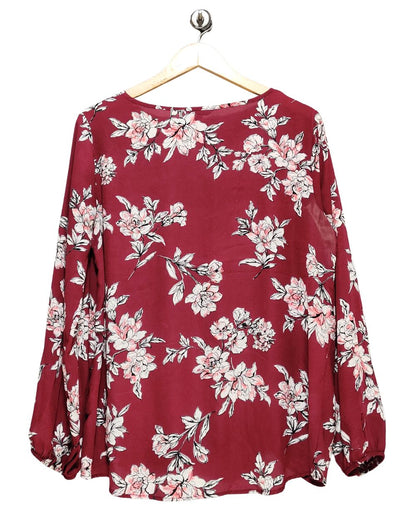 APT.9 Maroon Cotton For Women Crop Top L