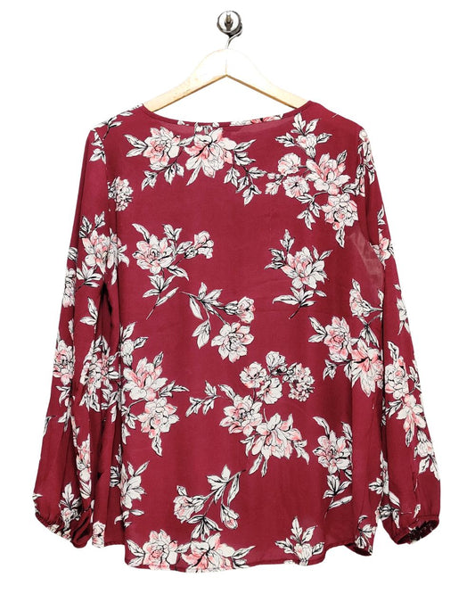 APT.9 Maroon Cotton For Women Crop Top L