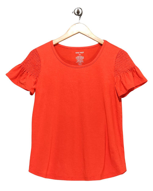 Nine West Red Cotton For Women Crop Top XS