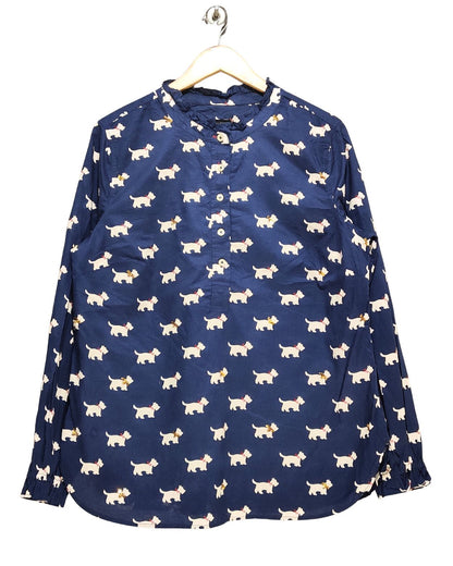 Talbots Blue Cotton For Women Top Shirt L