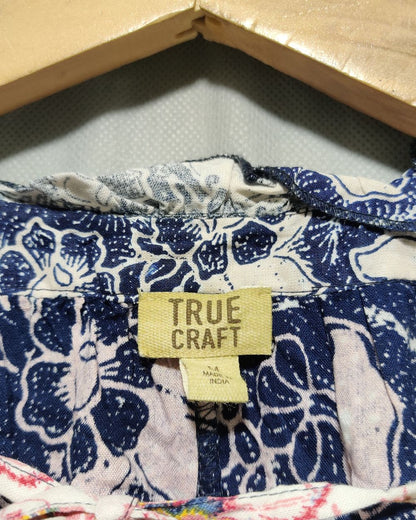 True Craft Blue Cotton For Women Crop Top M