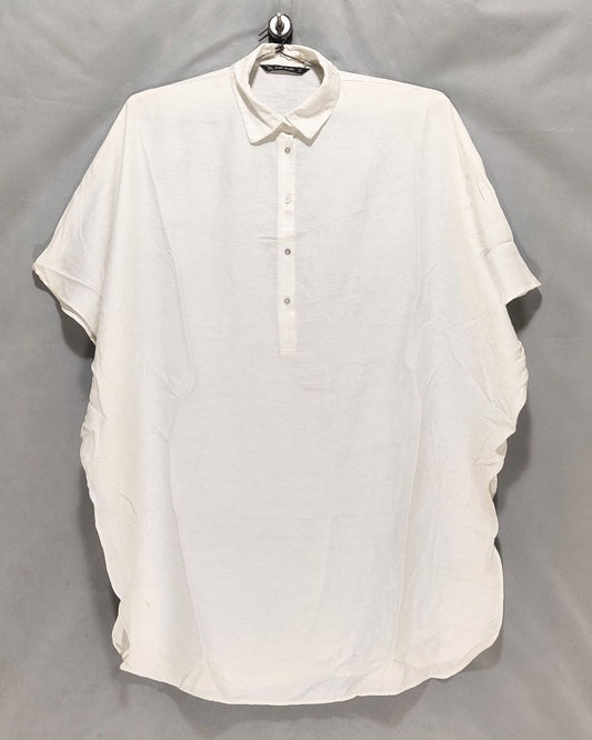 Zara White Cotton For Women Crop Top S