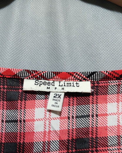 Speed Limit Red Cotton For Women Crop Top XXL