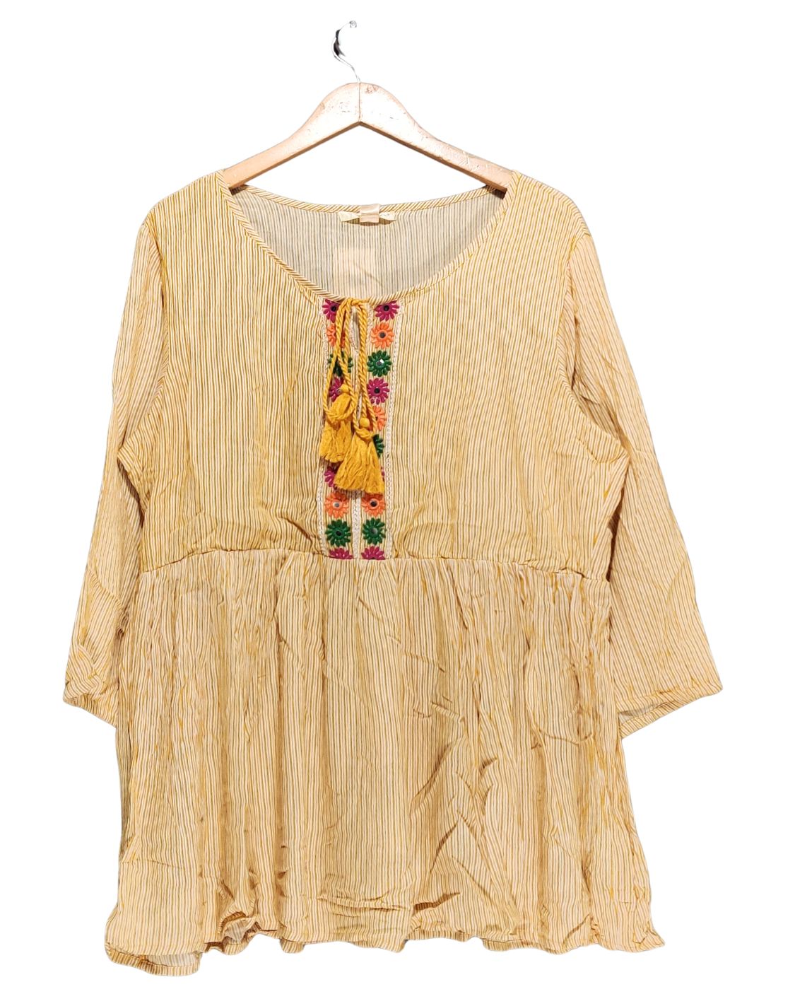 Studio West Apparel Yellow Cotton For Women Crop Top XL