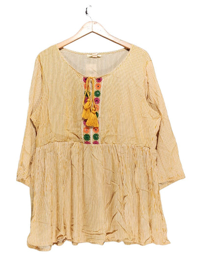 Studio West Apparel Yellow Cotton For Women Crop Top XL