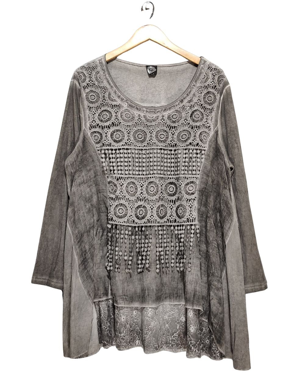 Calstyle Gray Cotton For Women Crop Top XL