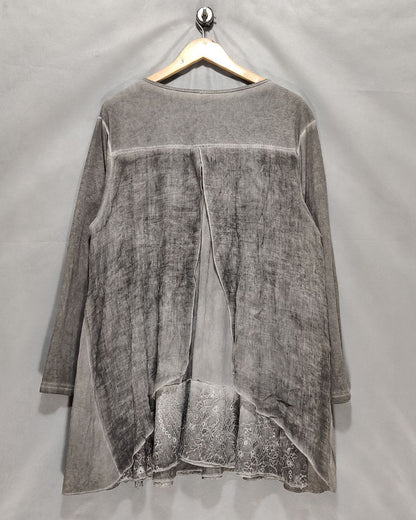 Calstyle Gray Cotton For Women Crop Top XL