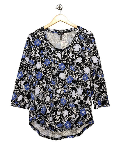 Jones New York Blue Cotton For Women Crop Top L