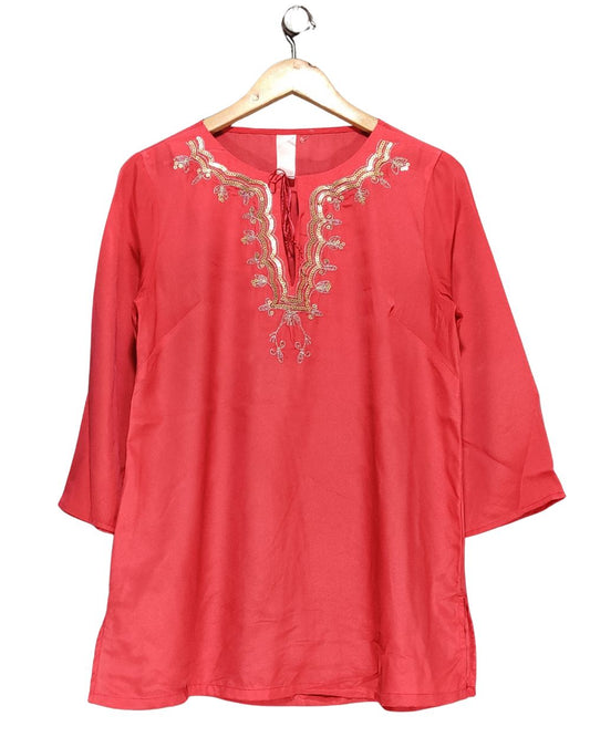 Thrift Queen Pink Cotton For Women Crop Top M