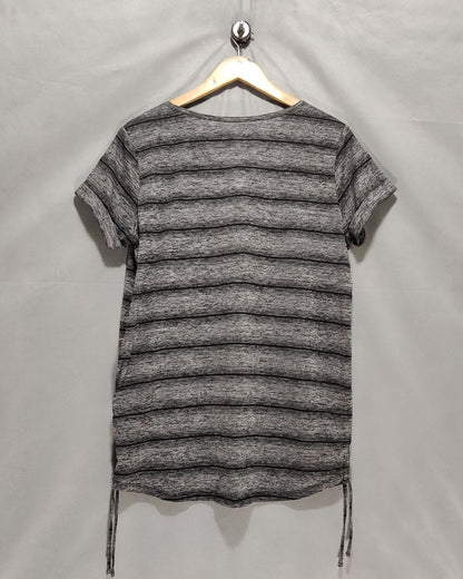 Lile Gray Cotton For Women Crop Top L