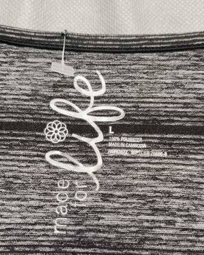 Lile Gray Cotton For Women Crop Top L