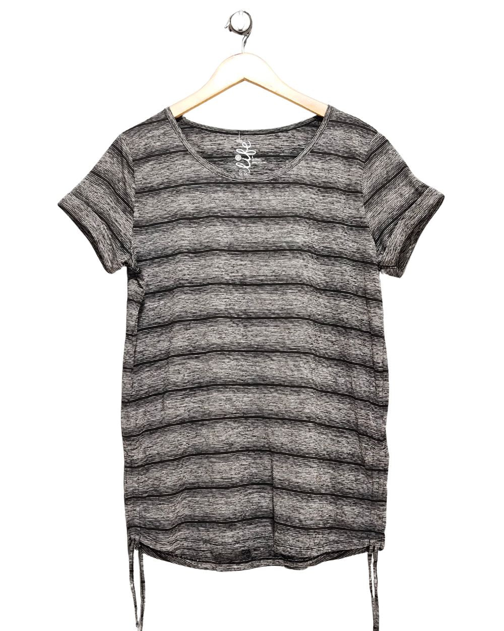 Lile Gray Cotton For Women Crop Top L