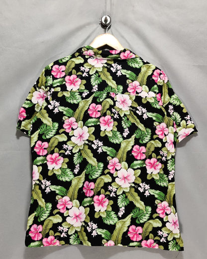 Thrift Queen Green Cotton For Women Top Shirt M