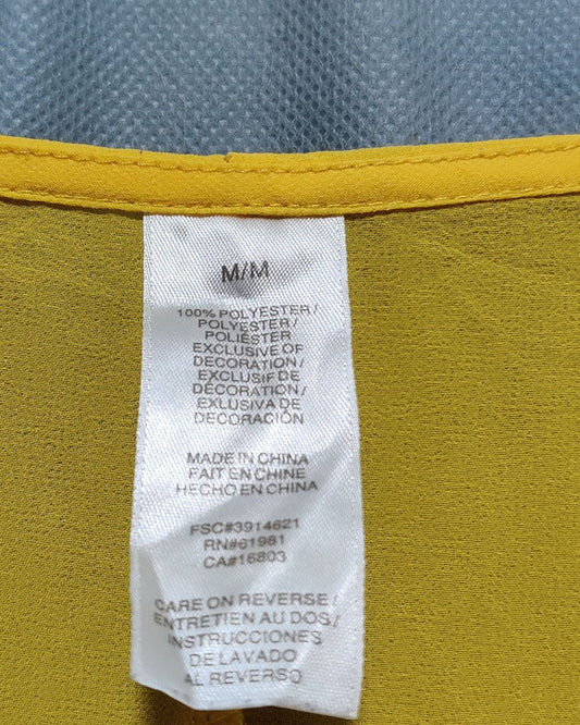 Thrift Queen Yellow Cotton For Women Crop Top M