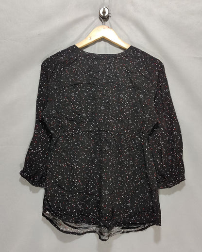 Motherhood Black Cotton For Women Crop Top Small