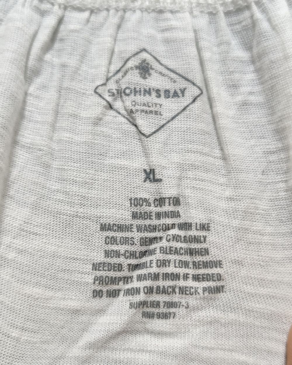 St John's Bay White Cotton For Women Crop Top XL