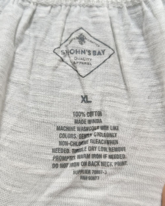 St John's Bay White Cotton For Women Crop Top XL