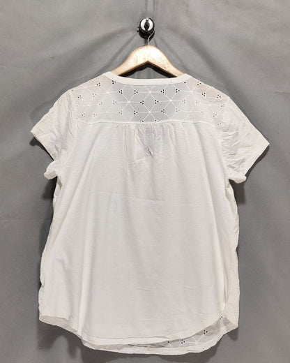 St John's Bay White Cotton For Women Crop Top XL