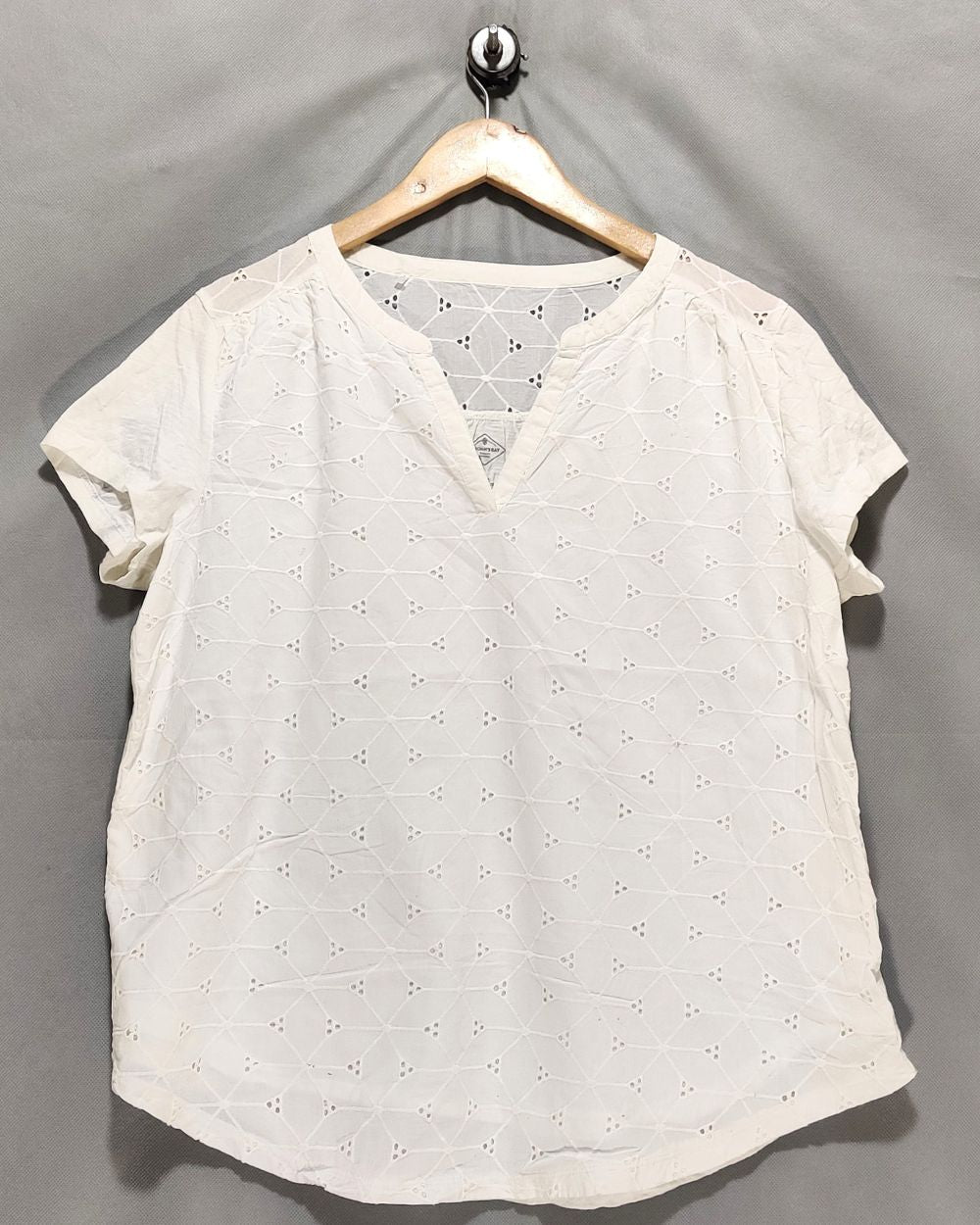 St John's Bay White Cotton For Women Crop Top XL