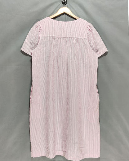 Miss Elaine Pink Cotton For Women Dresses  L