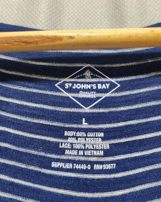 St John's Bay Blue For Women Crop Top L