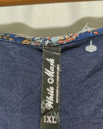 White Mark Blue  For Women Crop Top XL