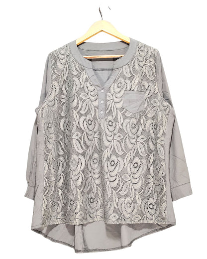 Thrift Queen Gray For Women Crop Top XXL