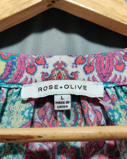 Rose Olive Multi For Women Crop Top L