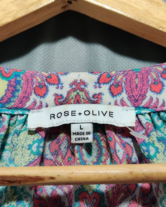 Rose Olive Multi For Women Crop Top L
