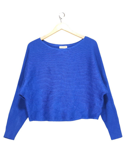 Full Circle Trends Blue For Women Winter Crop Top L