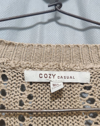 Cozy Casual Cream For Women Winter Crop Top L