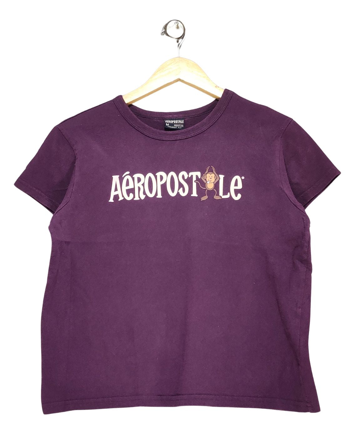 Aeropostale Purple Cotton T Shirt For Women M