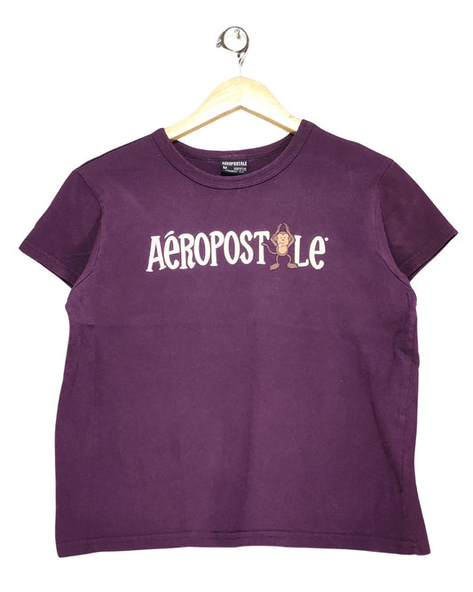 Aeropostale Purple Cotton T Shirt For Women M