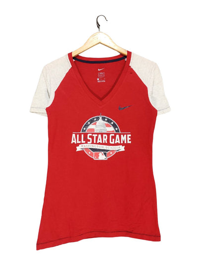 Nike Red Cotton T Shirt For Women M