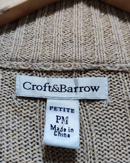 Croft & Barrow Cream Zipper For Women M