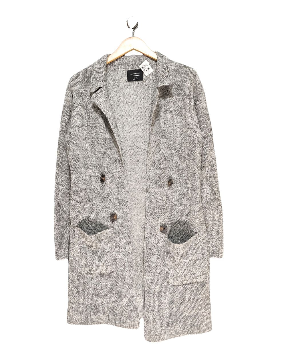 Active USA Gray Long Coat For Women M